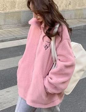 Damen Teddy-Fleece Jacke mit Reißverschluss