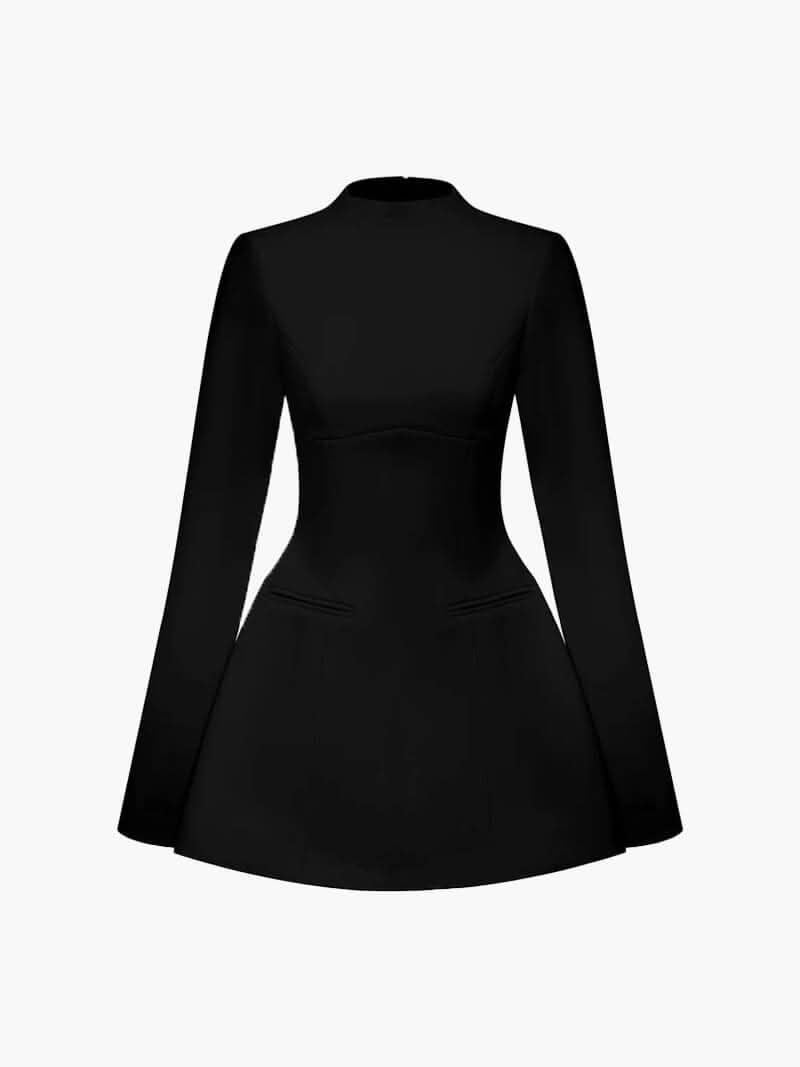 Minikleid mit langen Ärmeln und Rückenausschnitt