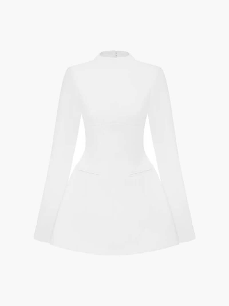 Minikleid mit langen Ärmeln und Rückenausschnitt