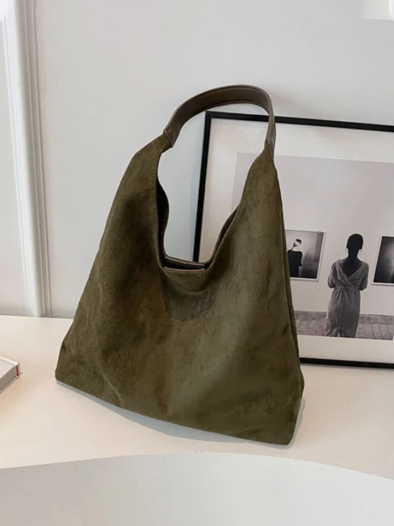 Schultertasche mit schlichtem Design und großem Hauptfach