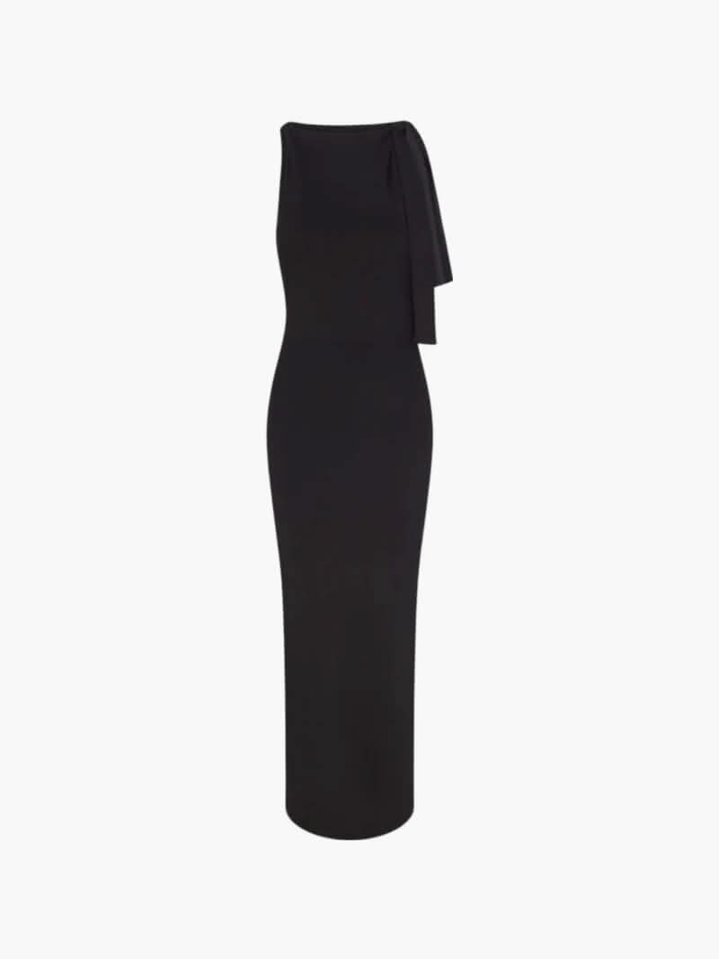 Langes One-Shoulder-Kleid mit schmalem Schnitt