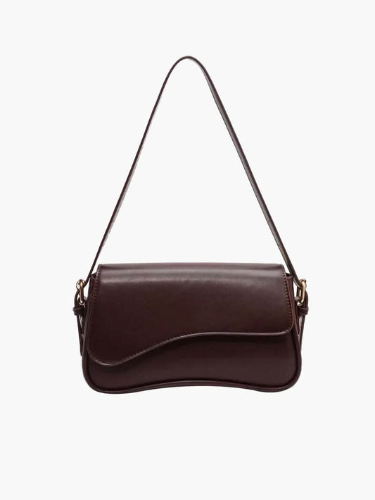 Kompakte Schultertasche mit geschwungenem Detail